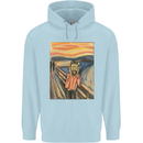 Hipster Scream Painting Mens 80% Cotton Hoodie Light Blue