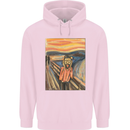 Hipster Scream Painting Mens 80% Cotton Hoodie Light Pink