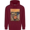 Hipster Scream Painting Mens 80% Cotton Hoodie Maroon