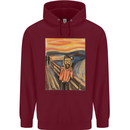 Hipster Scream Painting Mens 80% Cotton Hoodie Maroon