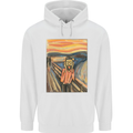 Hipster Scream Painting Mens 80% Cotton Hoodie White