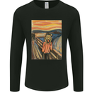 Hipster Scream Painting Mens Long Sleeve T-Shirt Black