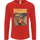 Hipster Scream Painting Mens Long Sleeve T-Shirt Red