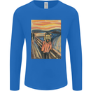 Hipster Scream Painting Mens Long Sleeve T-Shirt Royal Blue