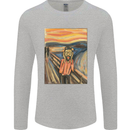 Hipster Scream Painting Mens Long Sleeve T-Shirt Sports Grey