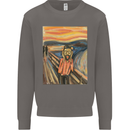 Hipster Scream Painting Mens Sweatshirt Jumper Charcoal