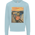 Hipster Scream Painting Mens Sweatshirt Jumper Light Blue