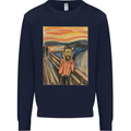 Hipster Scream Painting Mens Sweatshirt Jumper Navy Blue
