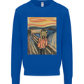 Hipster Scream Painting Mens Sweatshirt Jumper Royal Blue