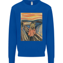 Hipster Scream Painting Mens Sweatshirt Jumper Royal Blue