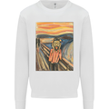 Hipster Scream Painting Mens Sweatshirt Jumper White
