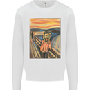 Hipster Scream Painting Mens Sweatshirt Jumper White