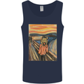 Hipster Scream Painting Mens Vest Tank Top Navy Blue