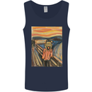 Hipster Scream Painting Mens Vest Tank Top Navy Blue