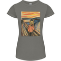Hipster Scream Painting Womens Petite Cut T-Shirt Charcoal