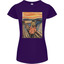 Hipster Scream Painting Womens Petite Cut T-Shirt Purple