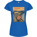 Hipster Scream Painting Womens Petite Cut T-Shirt Royal Blue