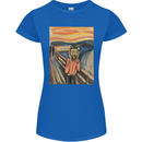 Hipster Scream Painting Womens Petite Cut T-Shirt Royal Blue