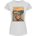 Hipster Scream Painting Womens Petite Cut T-Shirt White