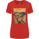 Hipster Scream Painting Womens Wider Cut T-Shirt Red