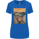 Hipster Scream Painting Womens Wider Cut T-Shirt Royal Blue