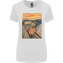 Hipster Scream Painting Womens Wider Cut T-Shirt White