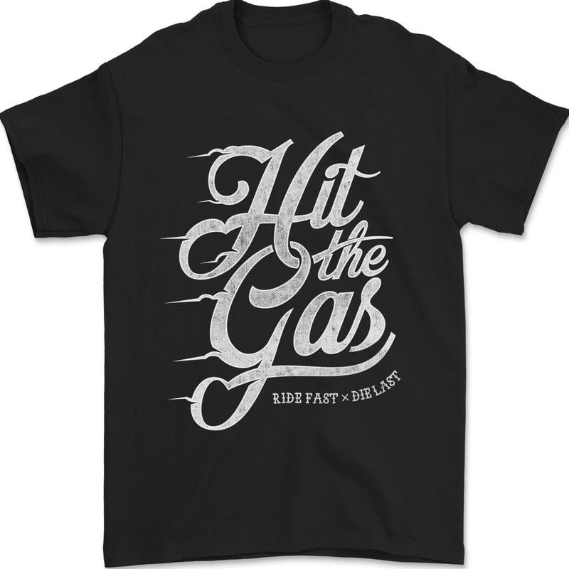 a black t - shirt with the words all the gas on it
