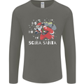 Ho Ho Ho Scuba Santa Diving Diver Christmas Mens Long Sleeve T-Shirt Charcoal
