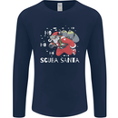 Ho Ho Ho Scuba Santa Diving Diver Christmas Mens Long Sleeve T-Shirt Navy Blue