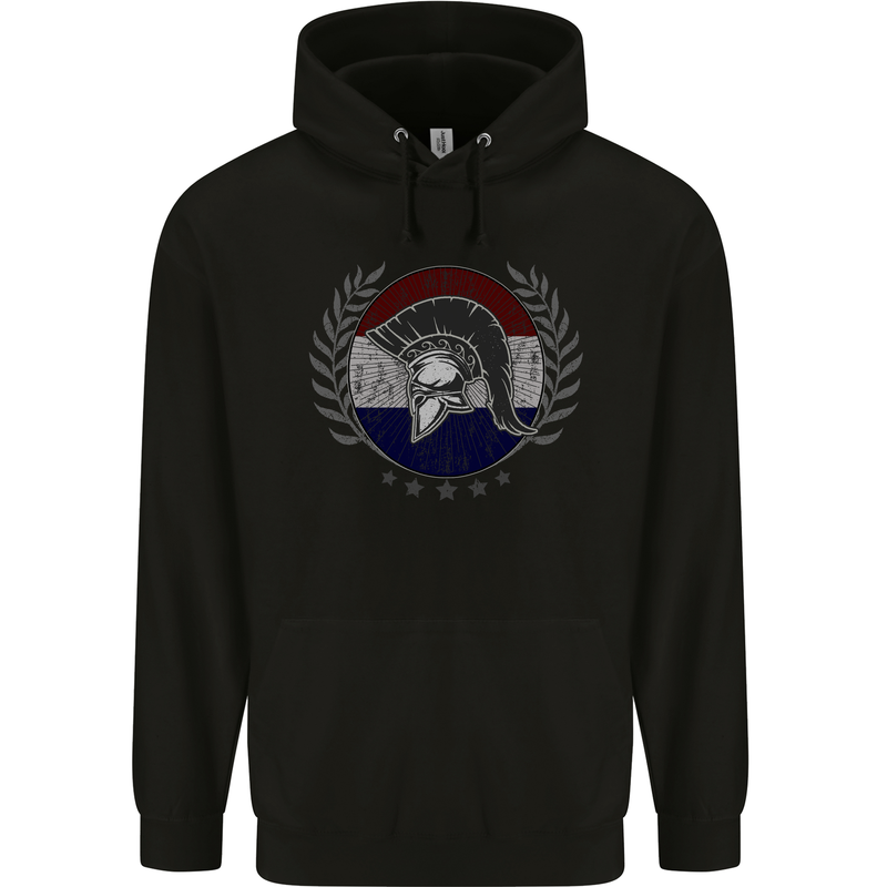 Holland Bodybuilding Flag Gym Training Dutch Mens 80% Cotton Hoodie Black