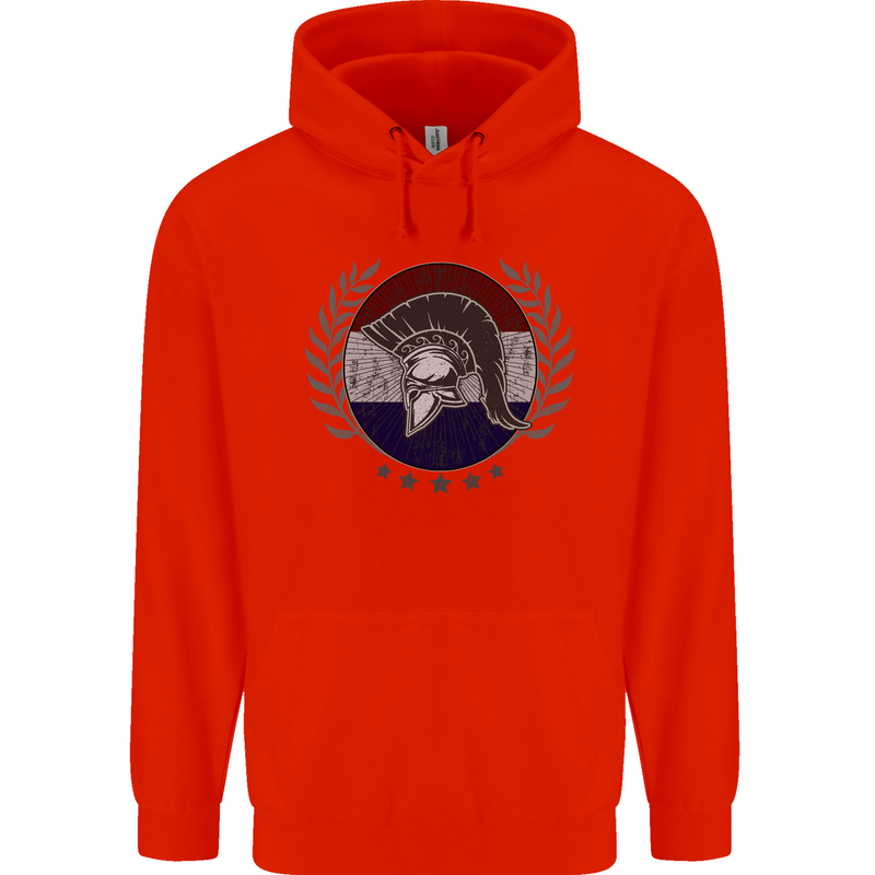 Holland Bodybuilding Flag Gym Training Dutch Mens 80% Cotton Hoodie Bright Red