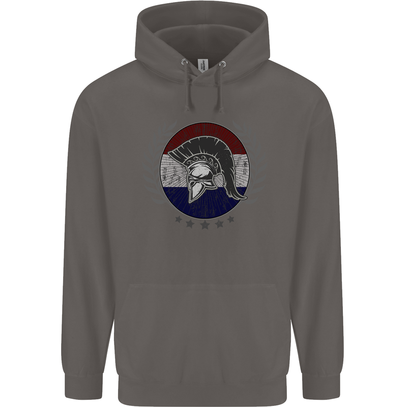 Holland Bodybuilding Flag Gym Training Dutch Mens 80% Cotton Hoodie Charcoal