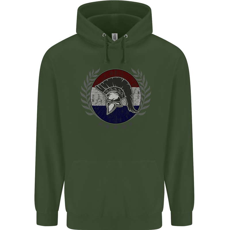Holland Bodybuilding Flag Gym Training Dutch Mens 80% Cotton Hoodie Forest Green