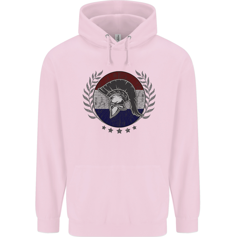 Holland Bodybuilding Flag Gym Training Dutch Mens 80% Cotton Hoodie Light Pink