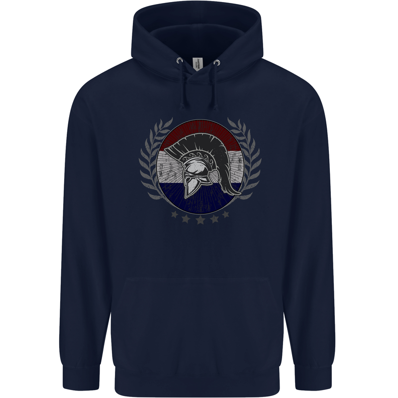 Holland Bodybuilding Flag Gym Training Dutch Mens 80% Cotton Hoodie Navy Blue