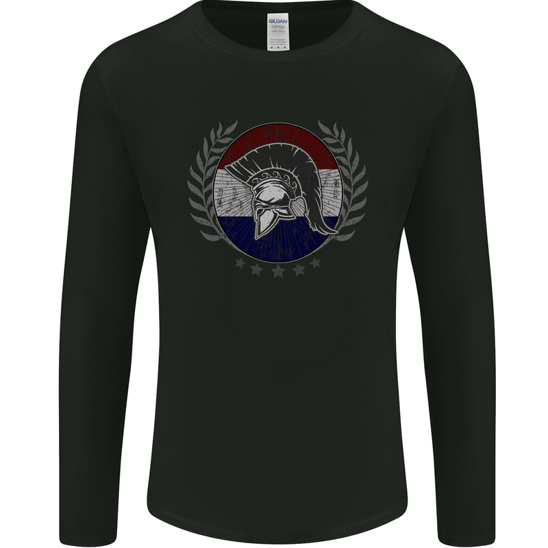 Holland Bodybuilding Flag Gym Training Dutch Mens Long Sleeve T-Shirt Black