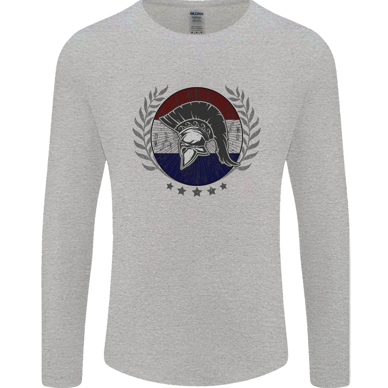 Holland Bodybuilding Flag Gym Training Dutch Mens Long Sleeve T-Shirt Sports Grey