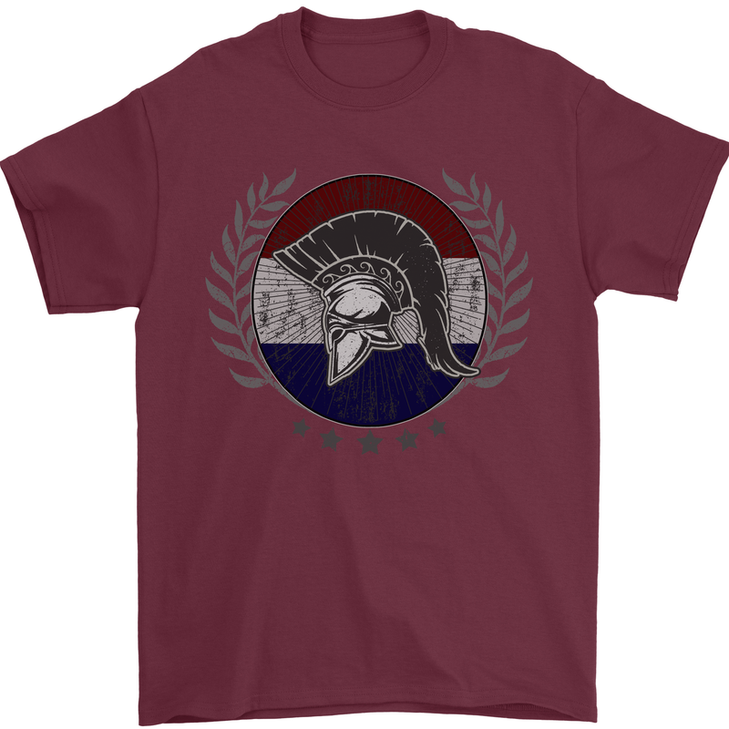 Holland Bodybuilding Flag Gym Training Dutch Mens T-Shirt 100% Cotton Maroon