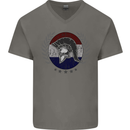 Holland Bodybuilding Flag Gym Training Dutch Mens V-Neck Cotton T-Shirt Charcoal