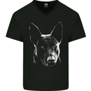 Hollandse Herdershond Dutch Shepherd Dog Mens V-Neck Cotton T-Shirt Black
