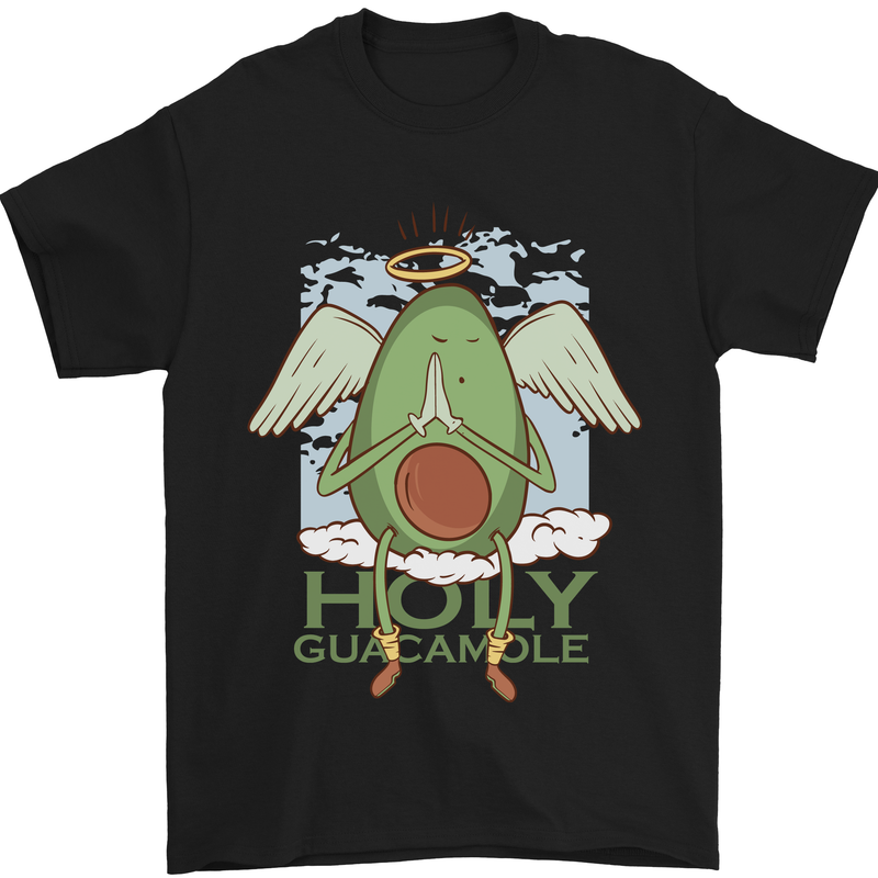 a black t - shirt with an image of a green guacamole with