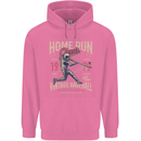Home Run Vintage Baseball Player Childrens Kids Hoodie Azalea