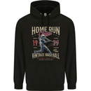 Home Run Vintage Baseball Player Childrens Kids Hoodie Black