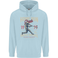 Home Run Vintage Baseball Player Childrens Kids Hoodie Light Blue