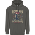 Home Run Vintage Baseball Player Childrens Kids Hoodie Storm Grey