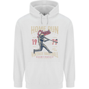 Home Run Vintage Baseball Player Childrens Kids Hoodie White