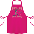 Home Run Vintage Baseball Player Cotton Apron 100% Organic Pink