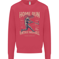 Home Run Vintage Baseball Player Kids Sweatshirt Jumper Heliconia