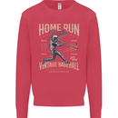 Home Run Vintage Baseball Player Kids Sweatshirt Jumper Heliconia