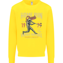 Home Run Vintage Baseball Player Kids Sweatshirt Jumper Yellow